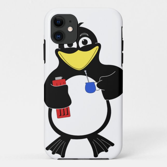 Cartoon Pinguin Case-Mate iPhone Hülle (Rückseite)