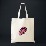 Cartoon Pink Lips & Tounge Tragetasche<br><div class="desc">Cartoon Pink Lips & Tounge Illustration.</div>