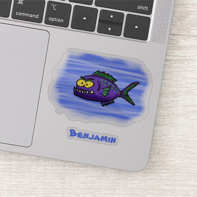 Cartoon Piranha Aufkleber (Detail)