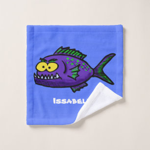 Cartoon Piranha Badhandtuch Set
