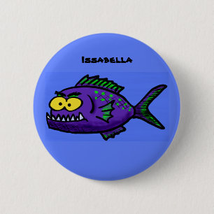 Cartoon Piranha Button