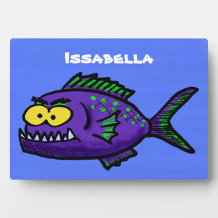 Cartoon Piranha Fotoplatte
