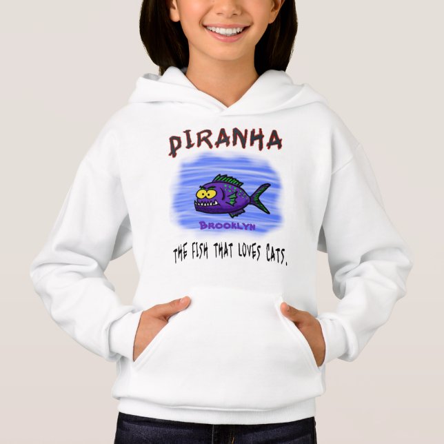 Cartoon Piranha Hoodie (Vorderseite)