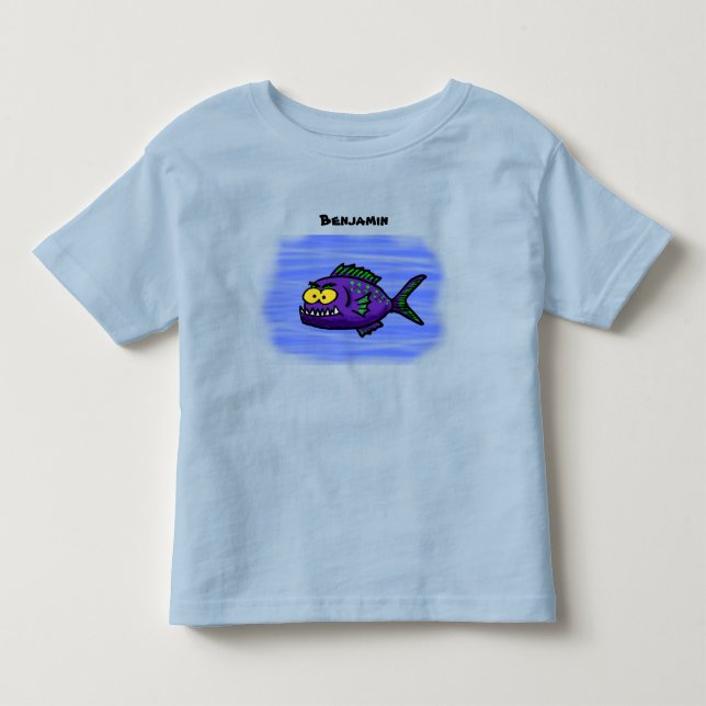 Cartoon Piranha Kleinkind T-shirt (Vorderseite)