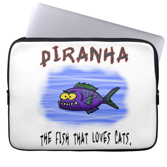 Cartoon Piranha Laptopschutzhülle (Vorderseite)