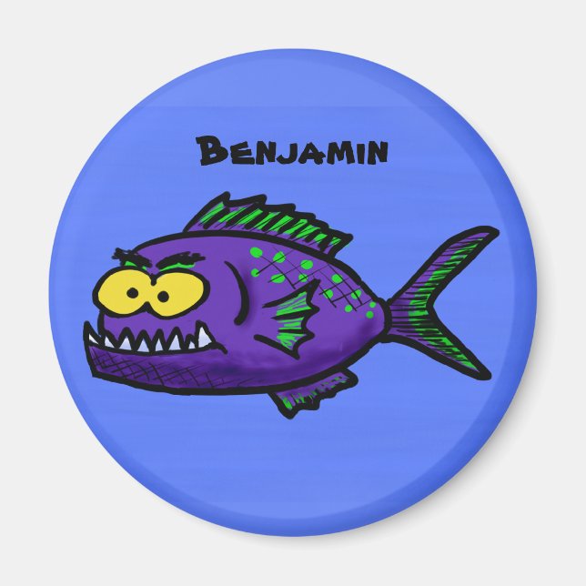 Cartoon Piranha Magnet (Vorne)