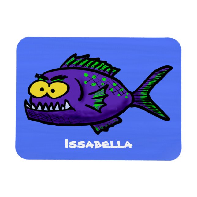 Cartoon Piranha Magnet (Horizontal)