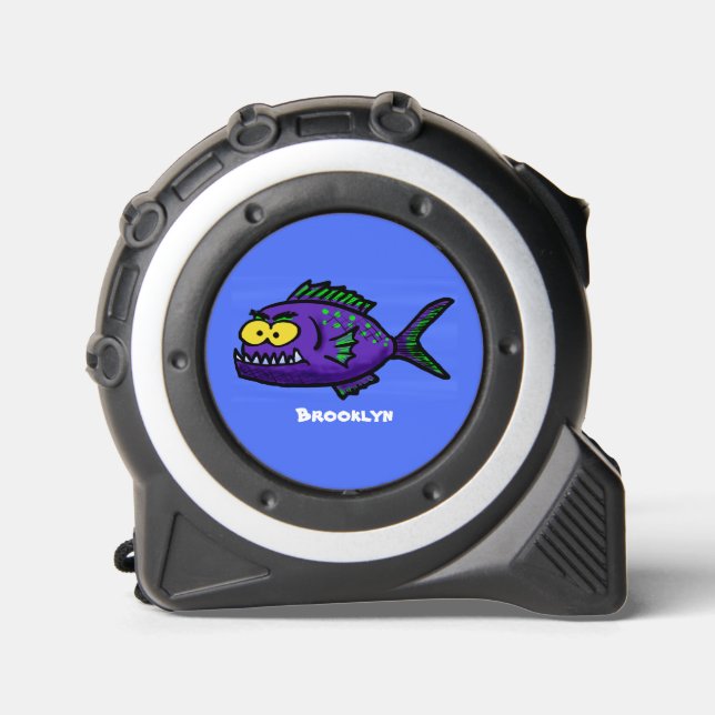 Cartoon Piranha Maßband (Vorderseite)