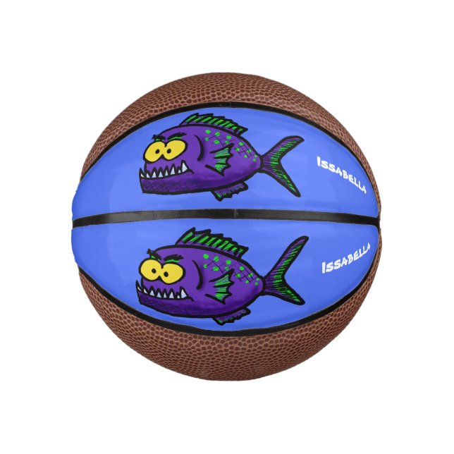 Cartoon Piranha Mini Basketball (Vorderseite)