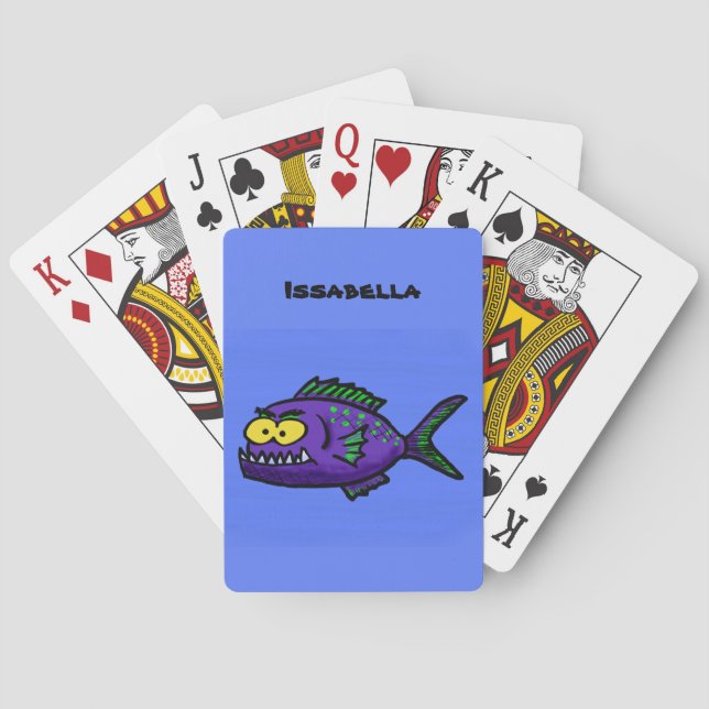 Cartoon Piranha Spielkarten (Rückseite)