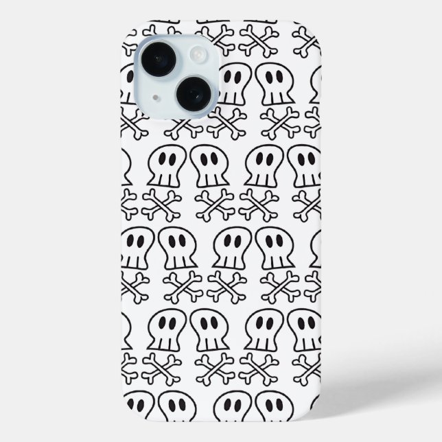 Cartoon Pirate Ship Skulls Knochen Fun Boys iPhone 15 Hülle (Rückseite)