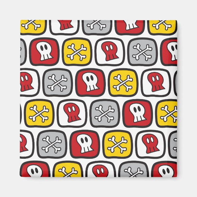 Cartoon Pirate / Skeleton Skulls & Bones Spaß Kind Magnet (Vorne)