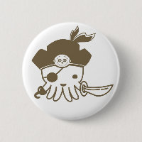 Cartoon-Piraten-Kraken-Knopf
