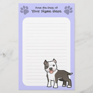 Cartoon Pitbull/amerikanisches Briefpapier