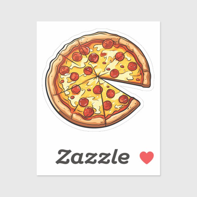 Cartoon Pizza Aufkleber (Blatt)