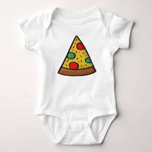 Cartoon Pizza Baby Strampler (Vorderseite)