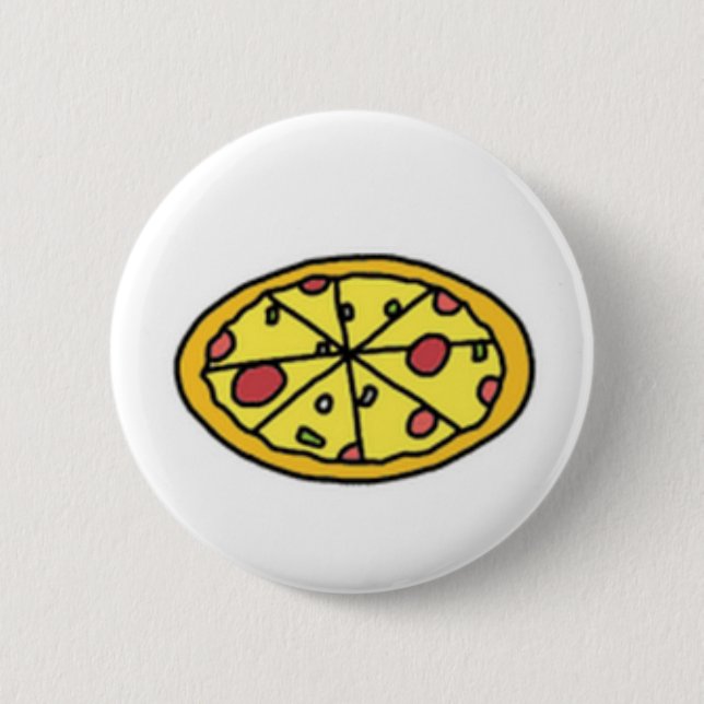 Cartoon-Pizza-Süsse-Knopf Button (Vorderseite)