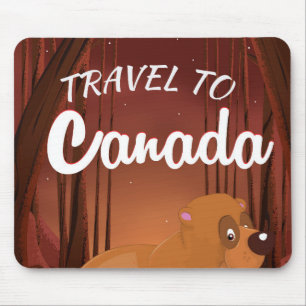 Cartoon-Plakat für Reisen nach Kanada Mousepad