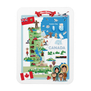 Cartoon-Plakat Manitobas Kanada Magnet