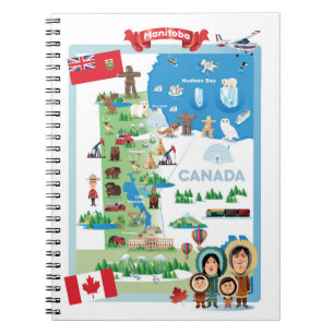 Cartoon-Plakat Manitobas Kanada Notizblock