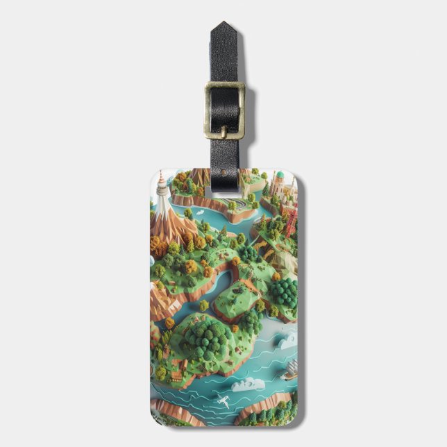 Cartoon Planet Gepäckanhänger (Vorderseite vertikal)