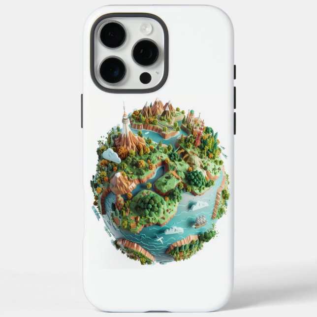 Cartoon Planet iPhone 16 Pro Max Hülle (Rückseite)