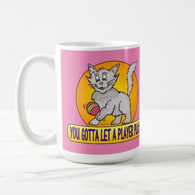 CARTOON PLAYER CAT KAFFEETASSE (Links)