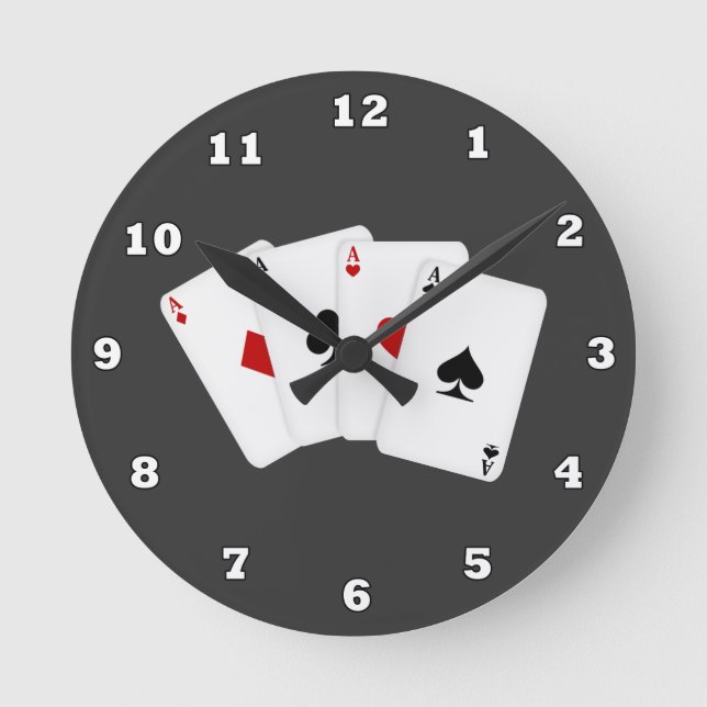 Cartoon Playing Cards Wanduhr (Vorderseite)