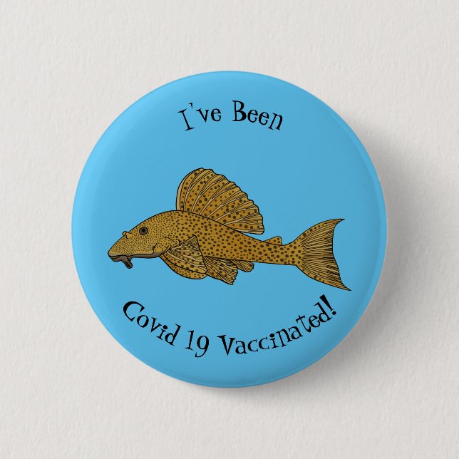 Cartoon Pleco Button (Vorderseite)