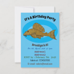 Cartoon Pleco Einladung