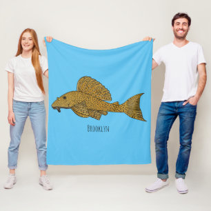 Cartoon Pleco Fleecedecke