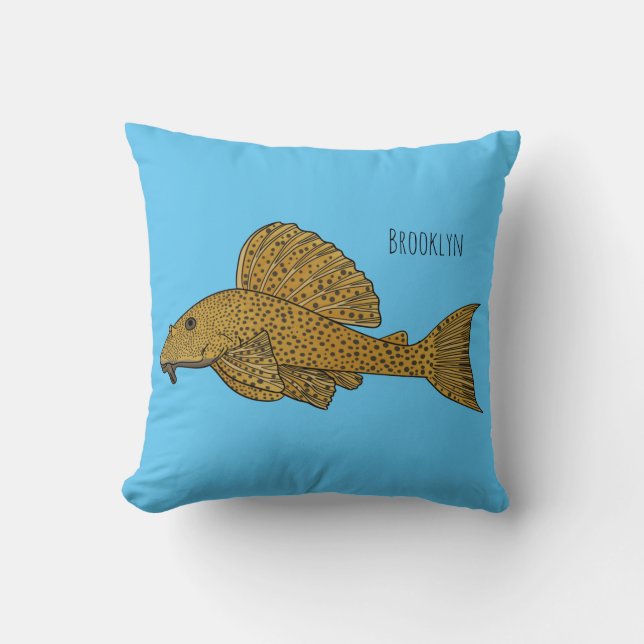 Cartoon Pleco Kissen (Vorderseite)