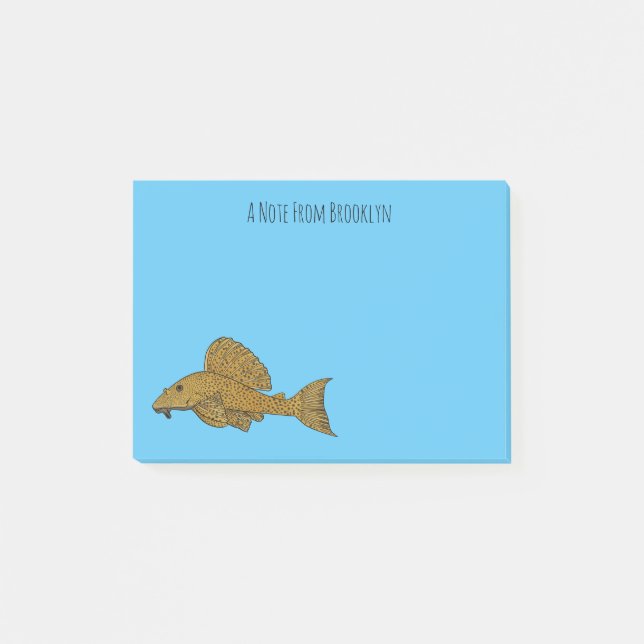 Cartoon Pleco Post-it Klebezettel (Vorderseite)