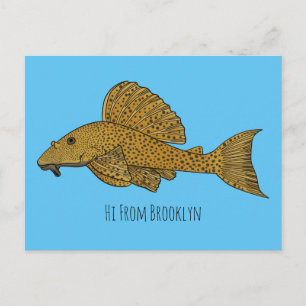 Cartoon Pleco Postkarte