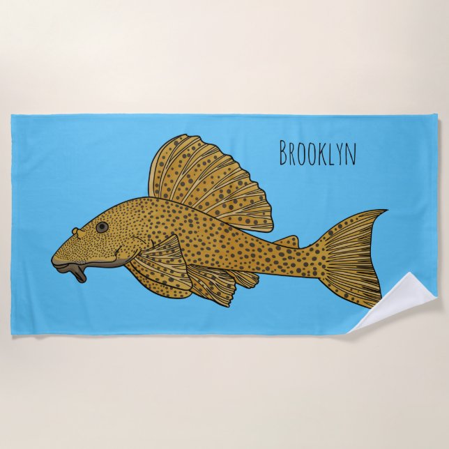 Cartoon Pleco Strandtuch (Vorderseite)