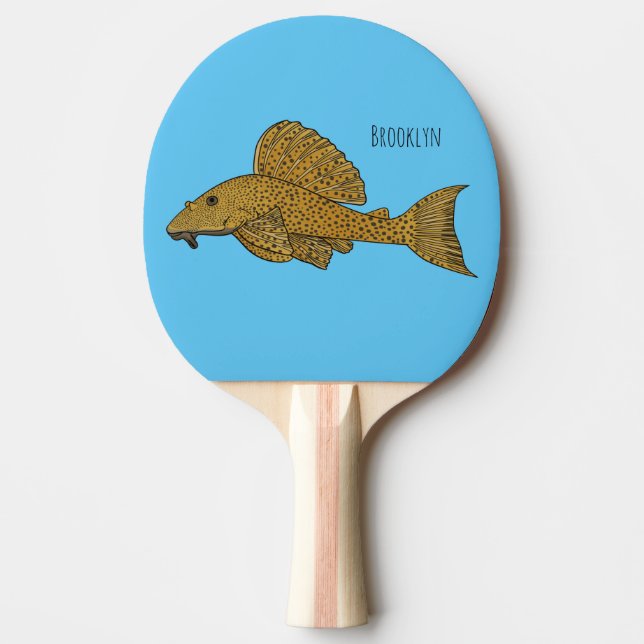 Cartoon Pleco Tischtennis Schläger (Vorderseite)