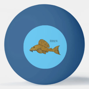 Cartoon Pleco Tischtennisball