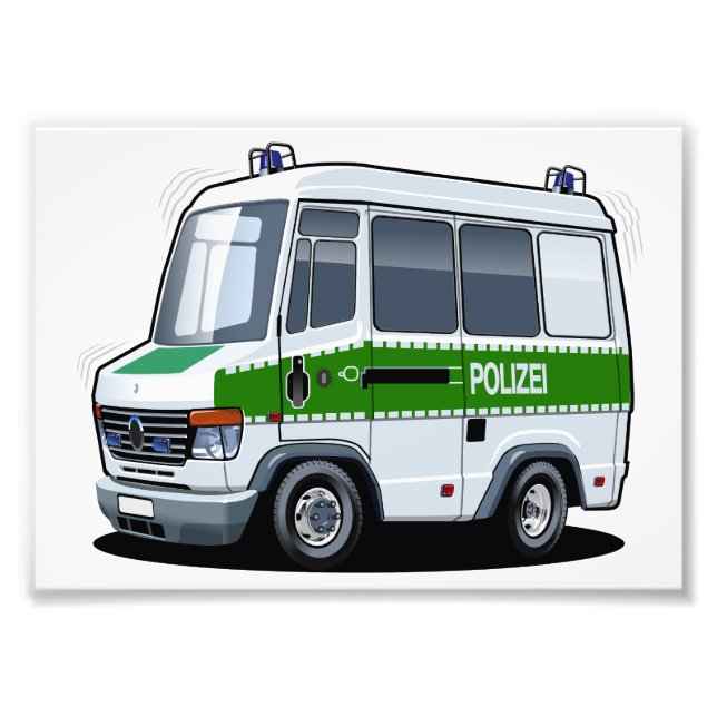 Cartoon Police Van Fotodruck (Vorne)