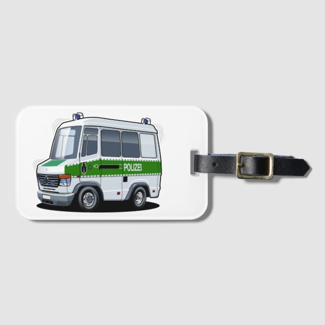 Cartoon Police Van Gepäckanhänger (Vorderseite (Horizontal))