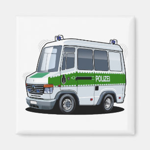 Cartoon Police Van Magnet
