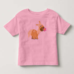 Cartoon Pony und Blume Kinder T - Shirt