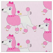 Cartoon Poodle mit rosa Haar und Bow