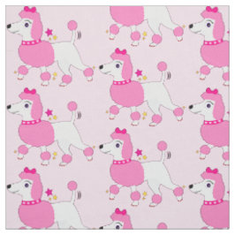 Cartoon Poodle mit rosa Haar und Bow Stoff
