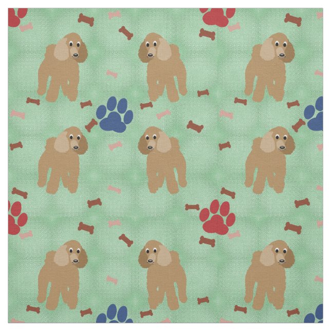 Cartoon Poodle Stoff (Muster)