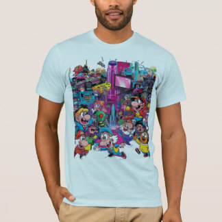 Cartoon Pop Culture Mashup - Lebhaftes Retro T-Shirt