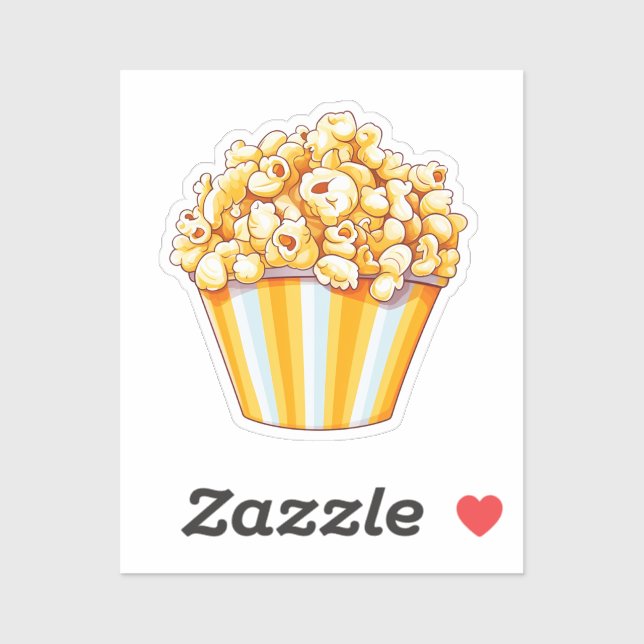 Cartoon Popcorn Aufkleber (Blatt)