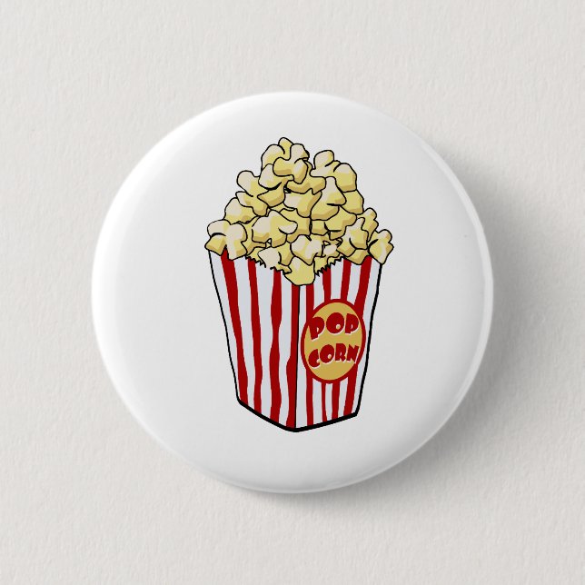 Cartoon-Popcorn-Beutel Button (Vorderseite)