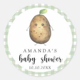 Cartoon Potato Baby Dusche Runder Aufkleber