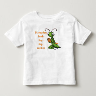 Cartoon Praying Mantis Personalisiert Kleinkind T-shirt
