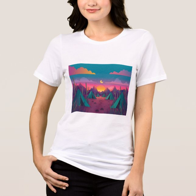 Cartoon Printed Girl's Women's T - Shirt (Vorderseite)